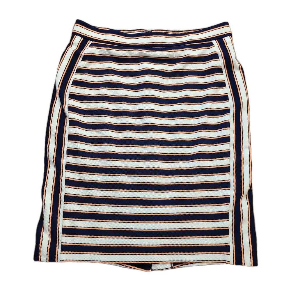 Banana‎ Republic Women's Lined Pencil Skirt Navy White Stripes Size 4